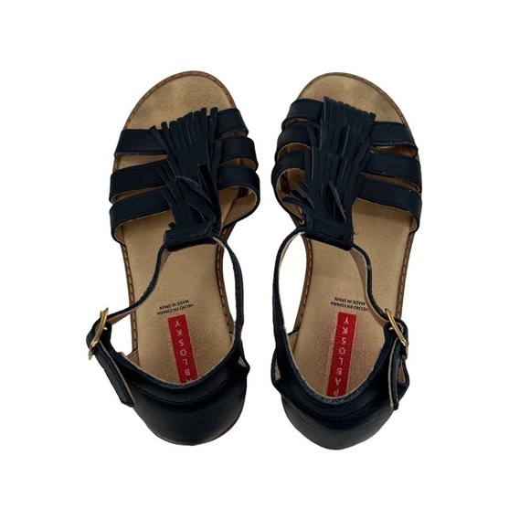 Pablosky Kids Blue Ankle Strap Tassel Sandals Size 33 Girl's - Picture 5 of 9